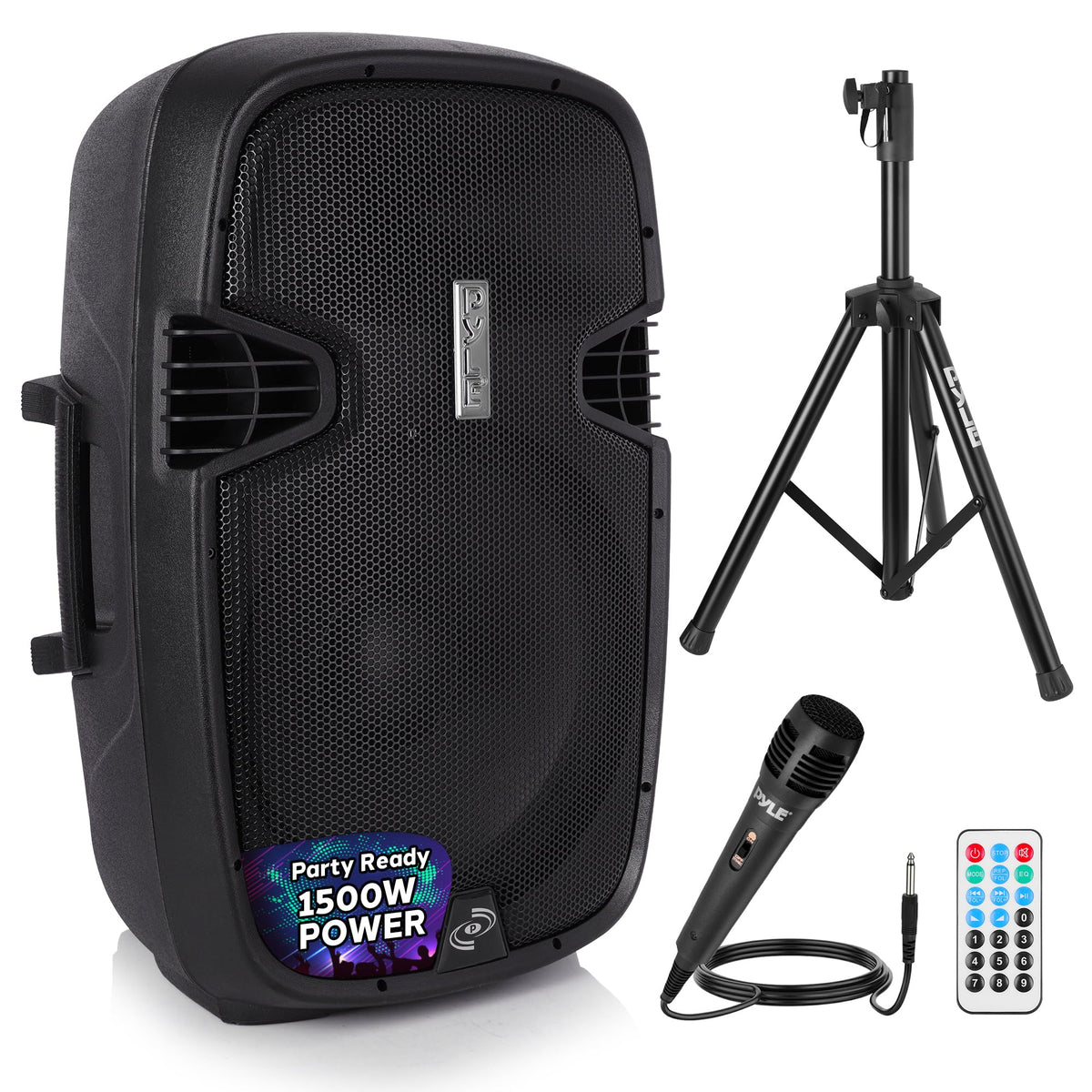 Black 1500W Portable PA Speaker System R742