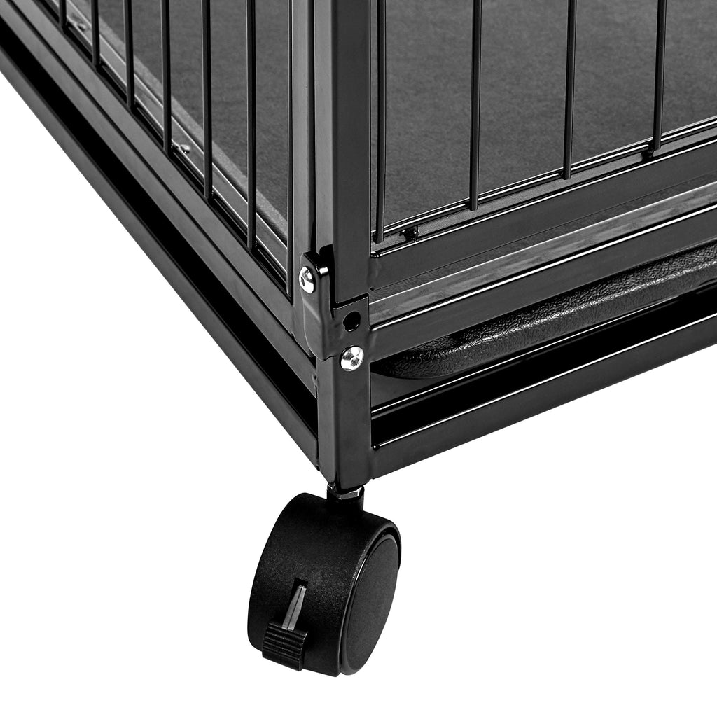 Portable Heavy Duty Stackable Dog Kennel with Tray, Black B89784