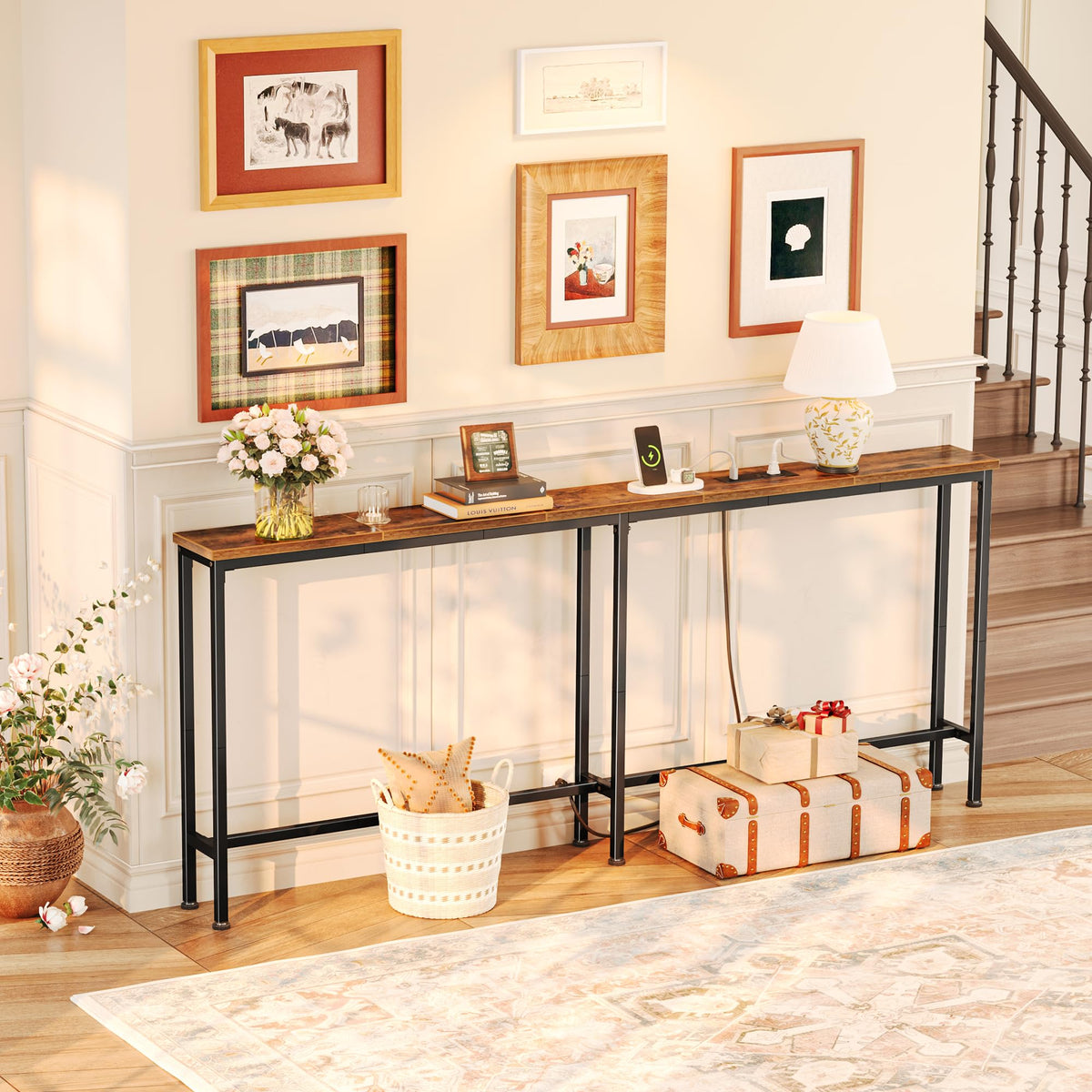 70.8 Inch Console Table with Charging Station V526