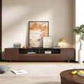 78.8 Inch Dark Brown Walnut TV Stand with Storage U95477
