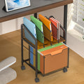 Rolling File Cabinet with Adjustable Dividers and Storage Drawer V780119