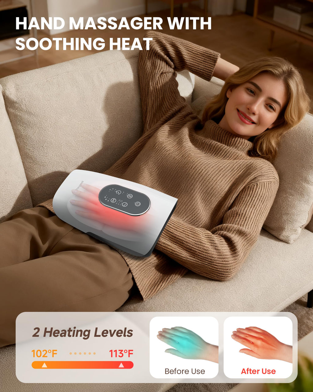 Cordless Hand Massager with Heat Compression A187