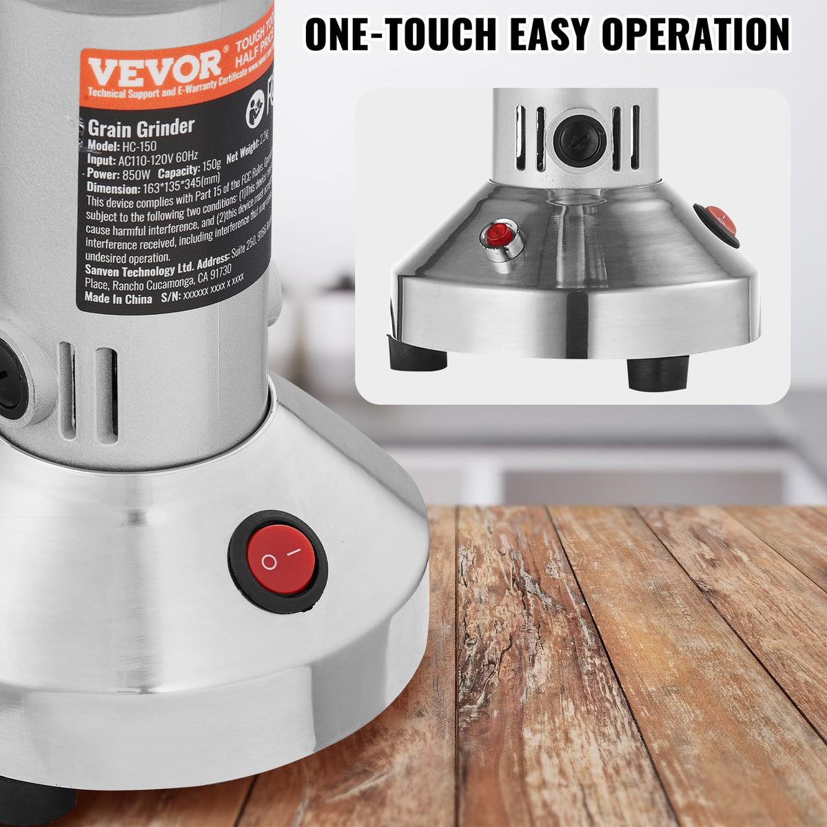 750g 2000W Stainless Steel Electric Grain Mill Grinder S9532