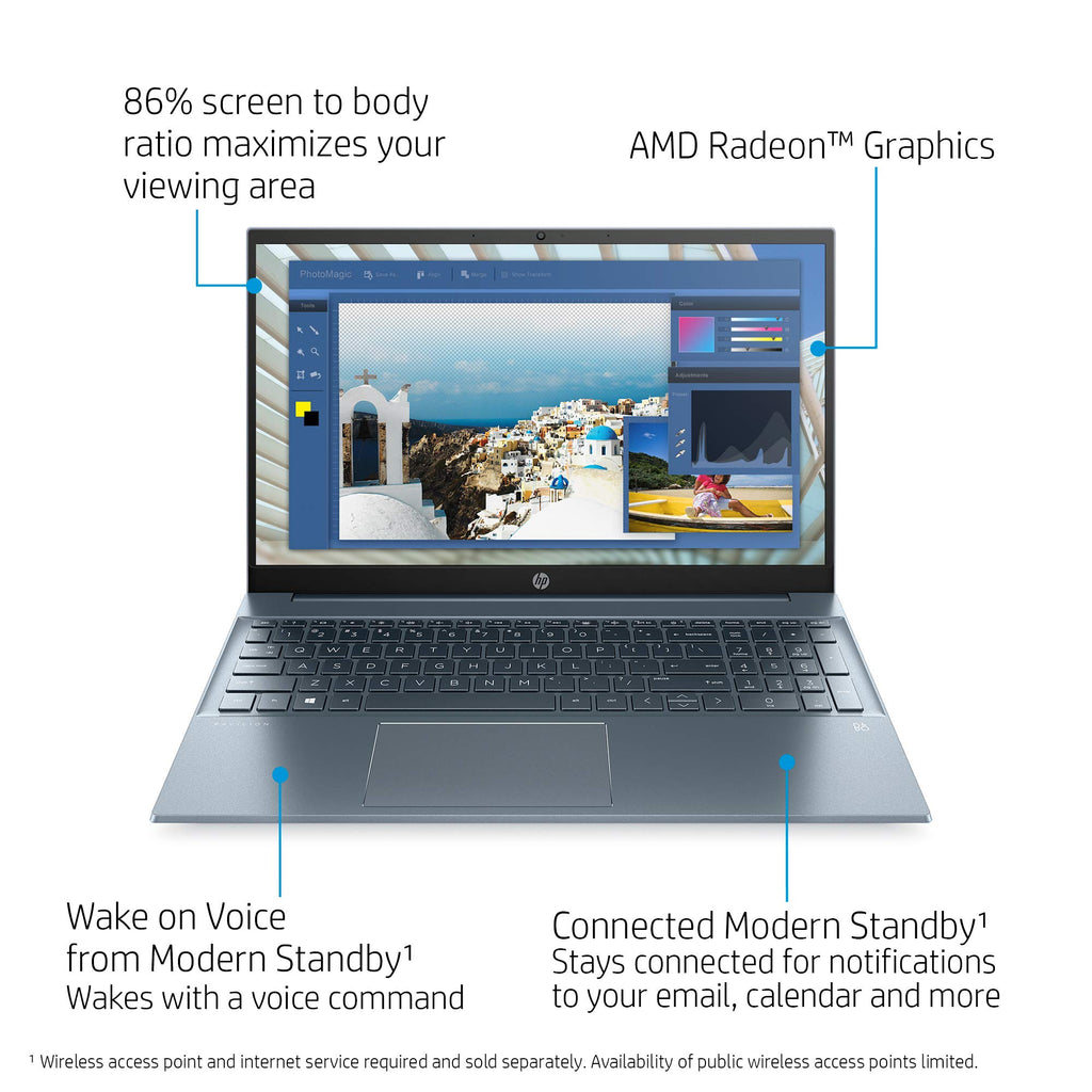 15.6" FHD Laptop AMD Ryzen 5 5500U 8GB 512GB SSD Windows 10 Horizon Blue B9324