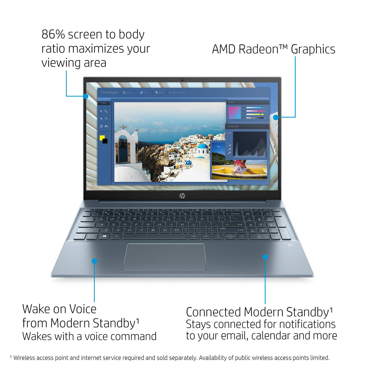 15.6" FHD Laptop AMD Ryzen 5 5500U 8GB 512GB SSD Windows 10 Horizon Blue B9324