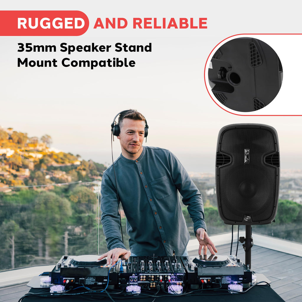 Black 1500W Portable PA Speaker System R742