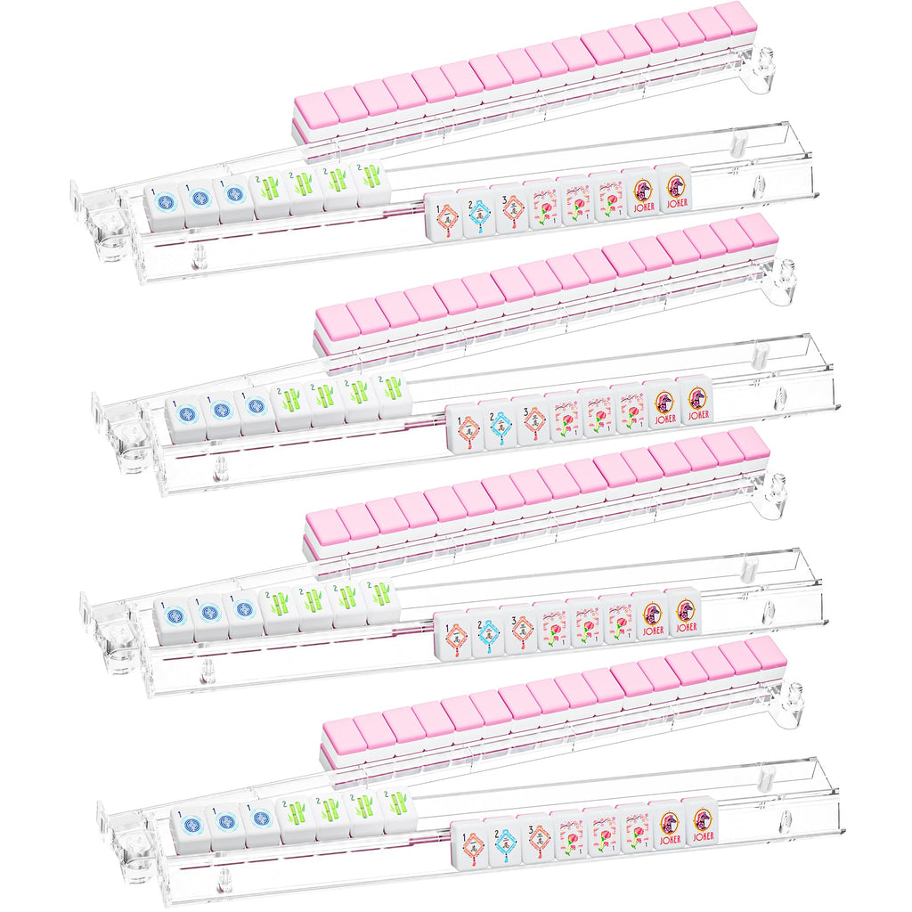 Clear Acrylic Mahjong Racks with Pushers, 4 Pack D4297