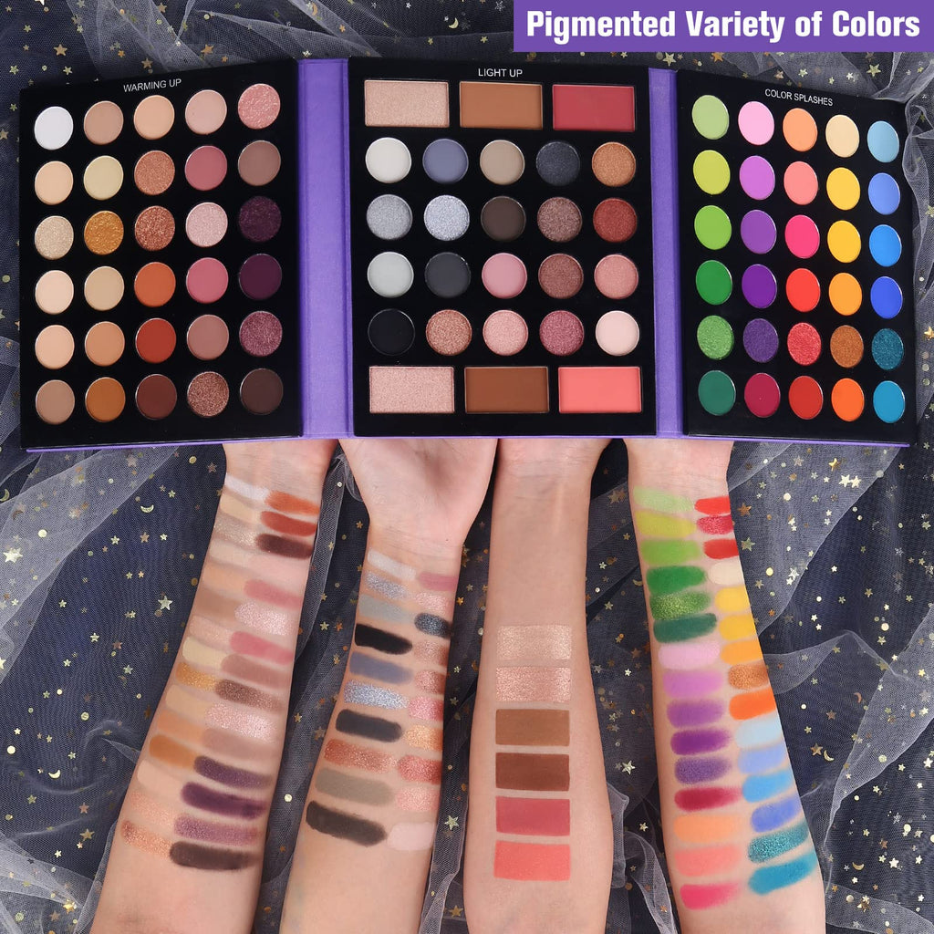 86 Colors Matte Shimmer Eyeshadow Palette with 15 Pcs Brushes W37007