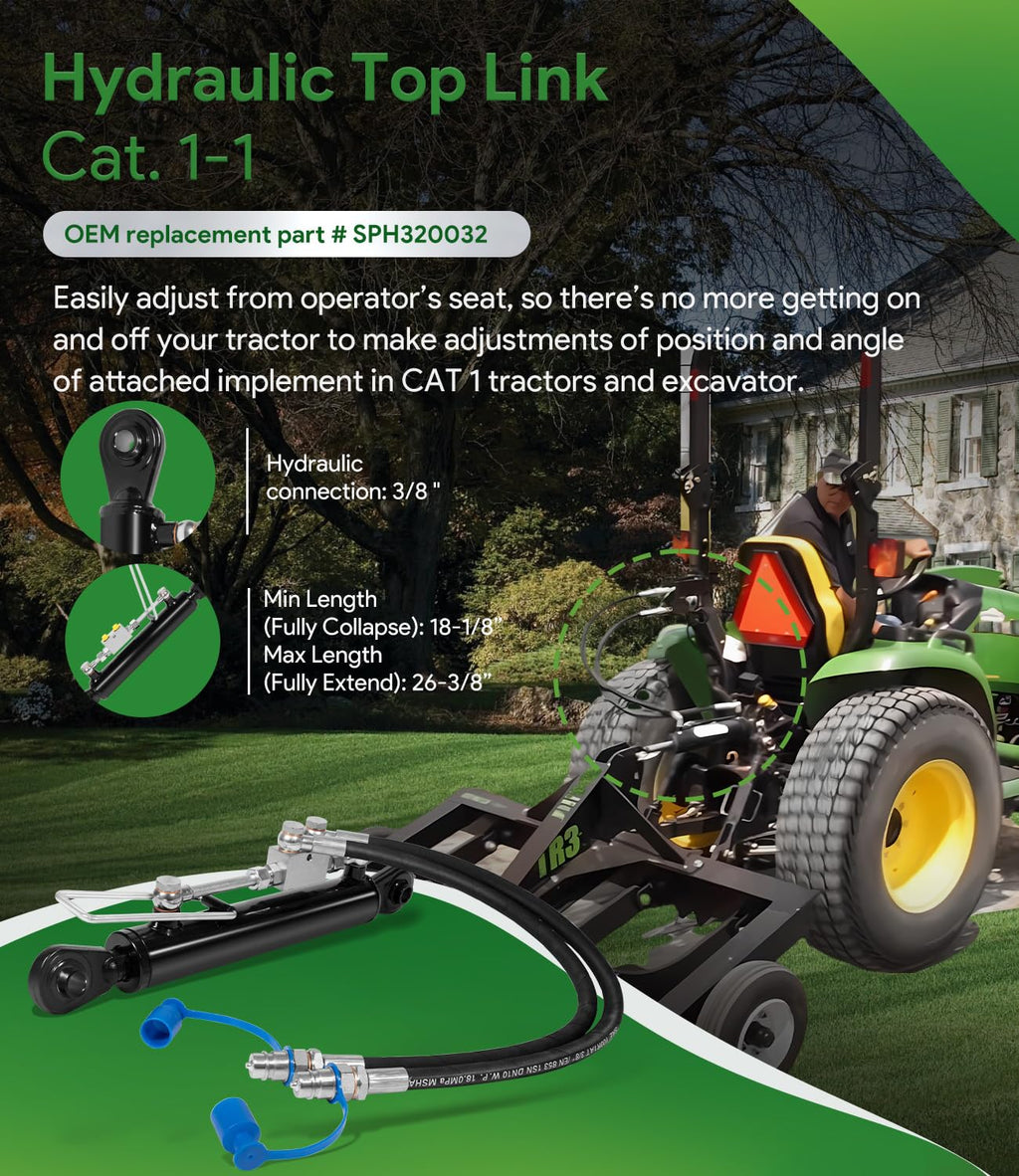 Hydraulic Top Link Cat. 1-1 with Locking Block and 2 Hose D388008