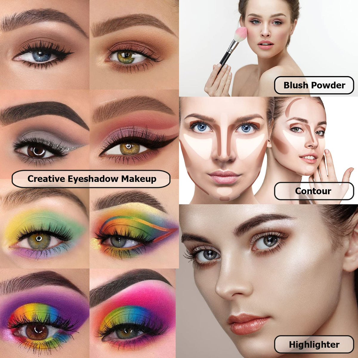 86 Colors Matte Shimmer Eyeshadow Palette with 15 Pcs Brushes W37007