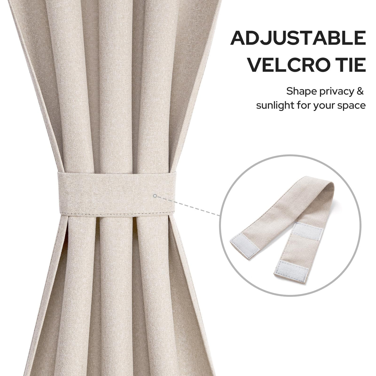 100% Blackout Linen Door Curtains 26x72 Inch B38023