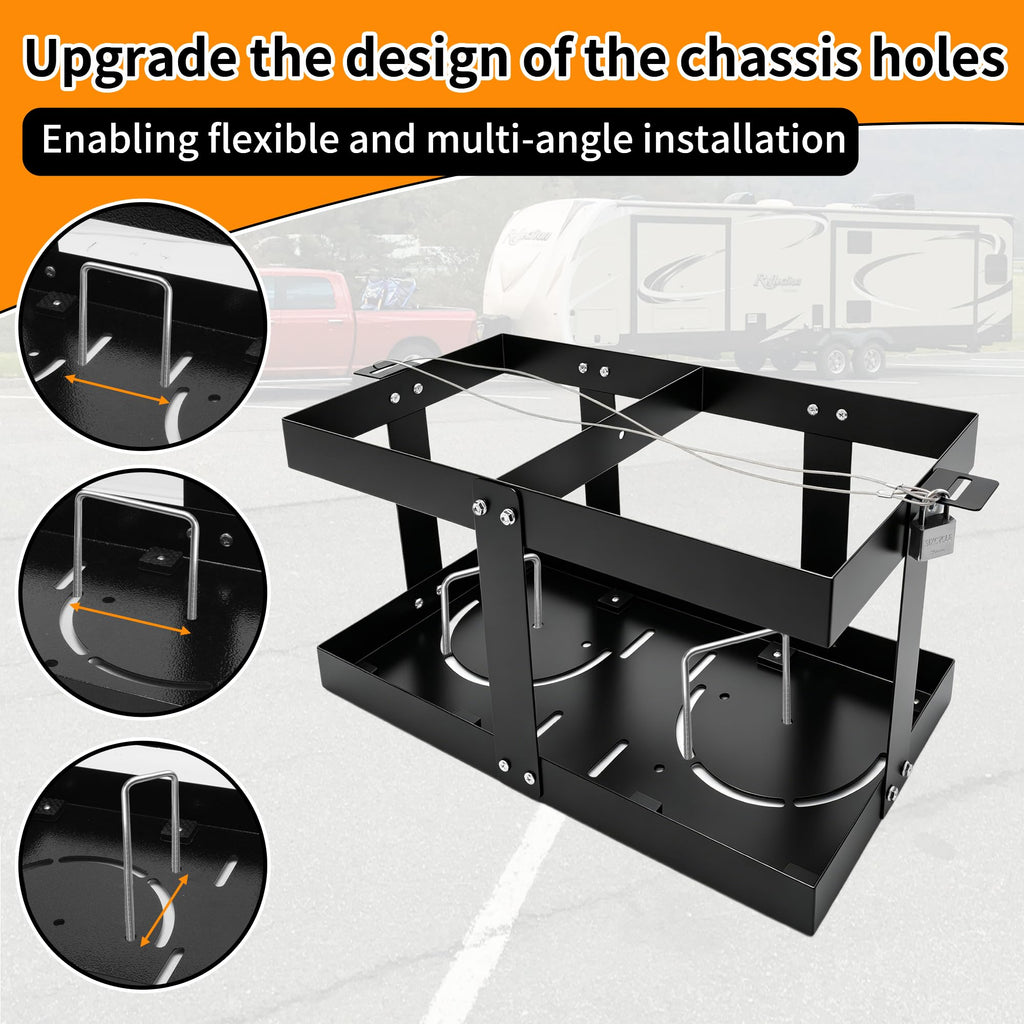 Gas Can Rack with Lock Cable and Rubber Pads C49207