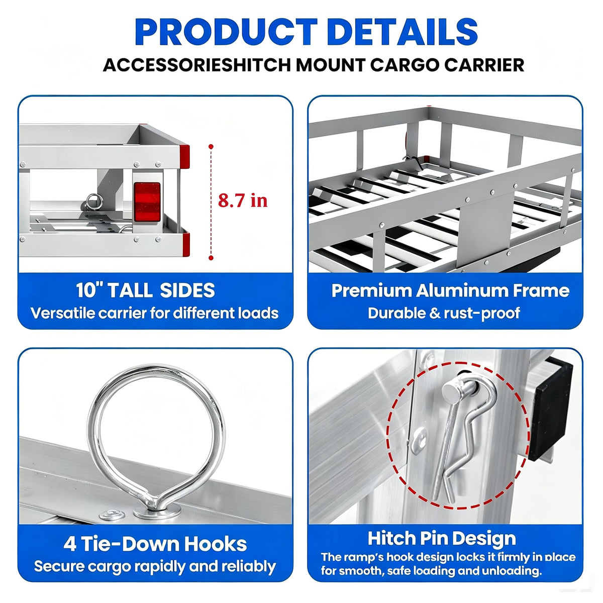 Aluminum Hitch Cargo Carrier with Ramp V897706