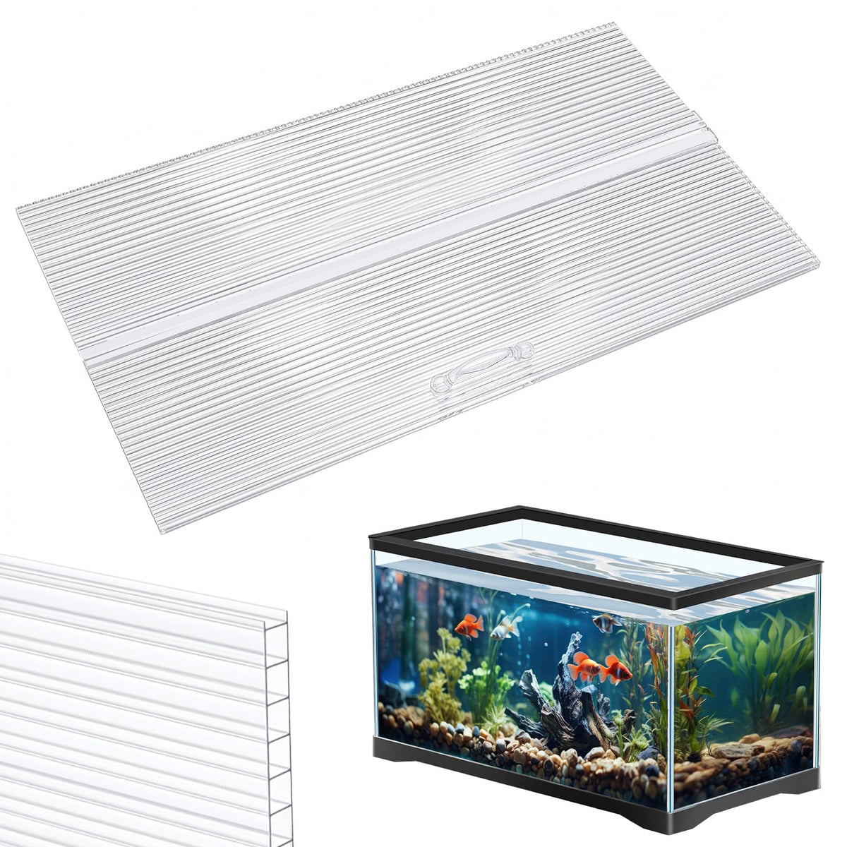 Clear 16 x 8 Inch Aquarium Lids Canopy Set L809