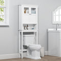 White Over the Toilet Storage Cabinet with Glass Doors W237924
