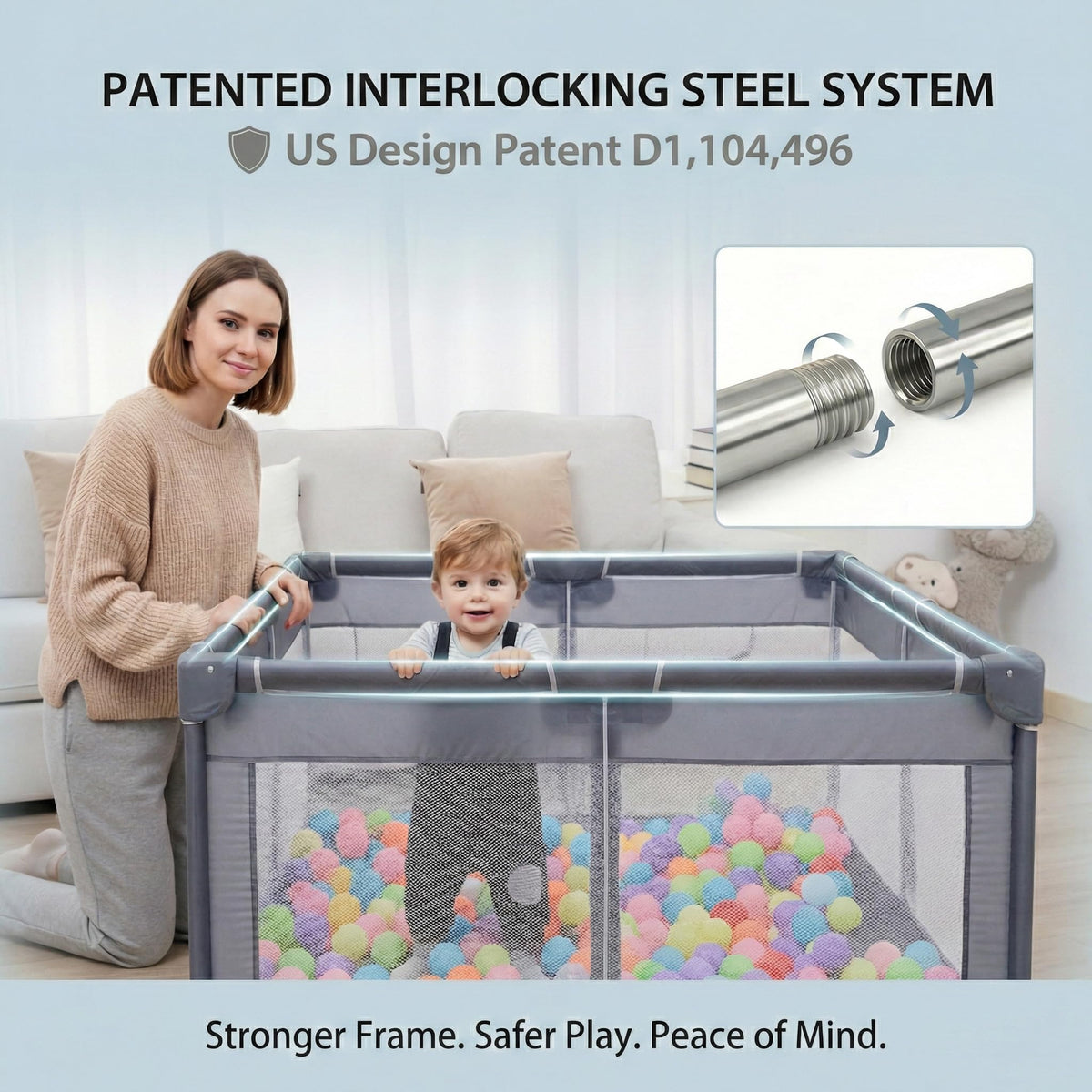 Baby Playpen 50x50 Grey J48753