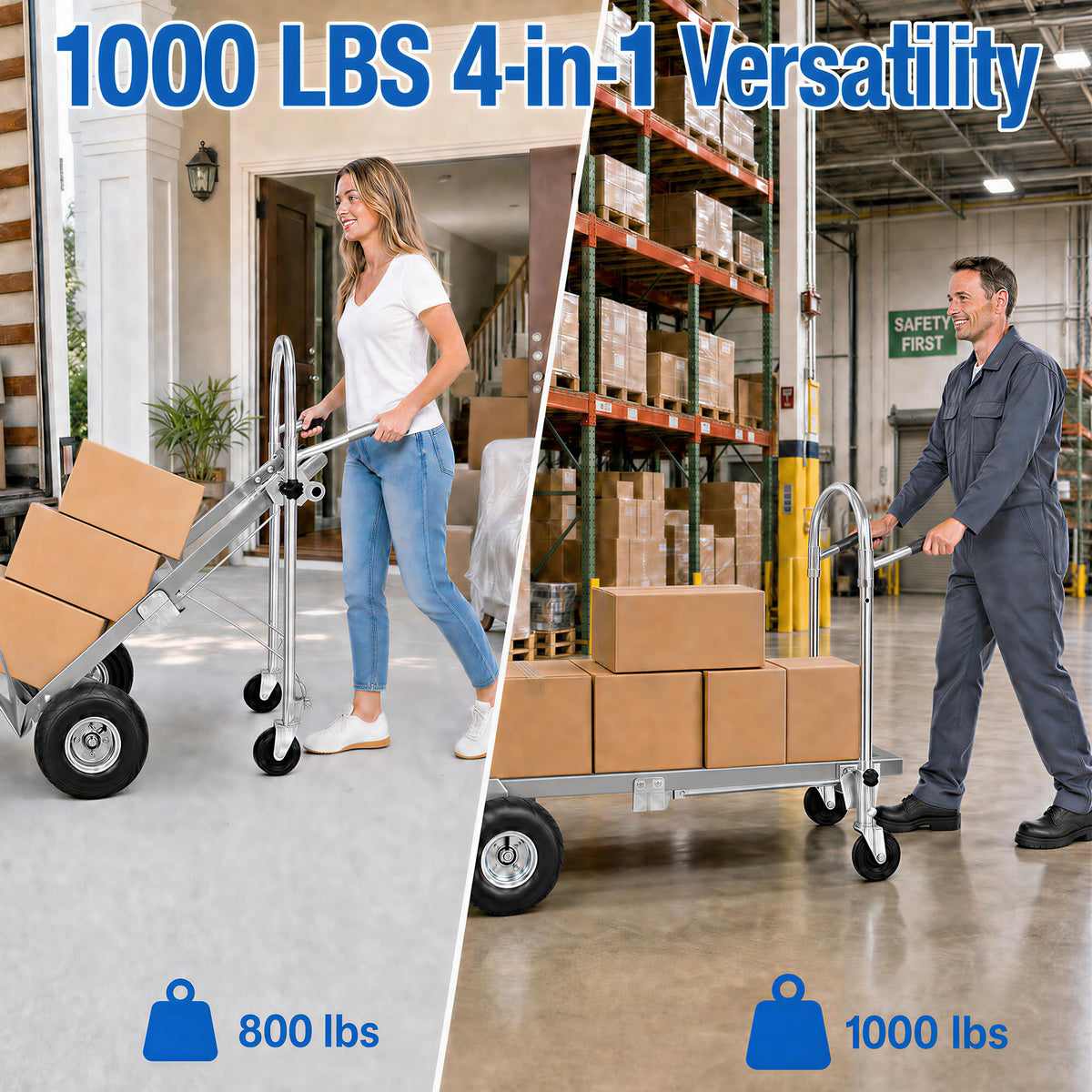 4 in 1 Stainless Steel Folding Hand Truck Dolly C331895