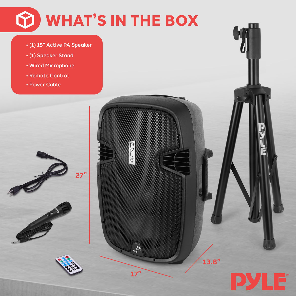 Black 1500W Portable PA Speaker System R742