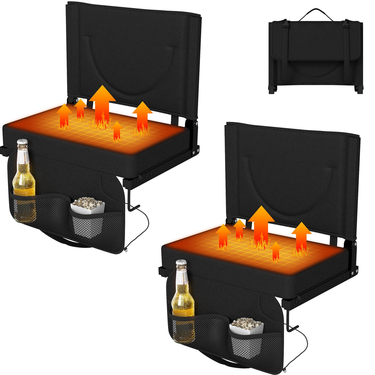 Heated Stadium Seats with Backrest and Cushion X981852
