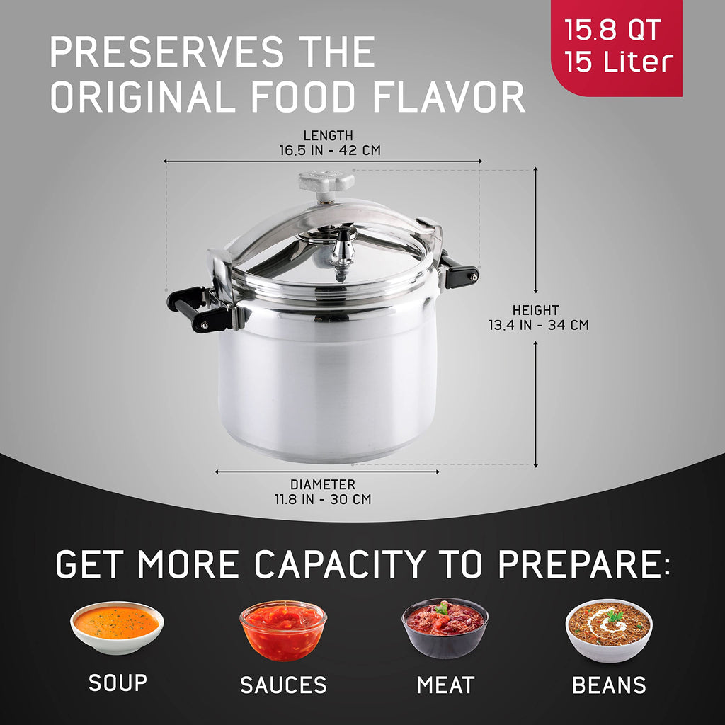 15.8-Quart Aluminum Pressure Cooker N78290