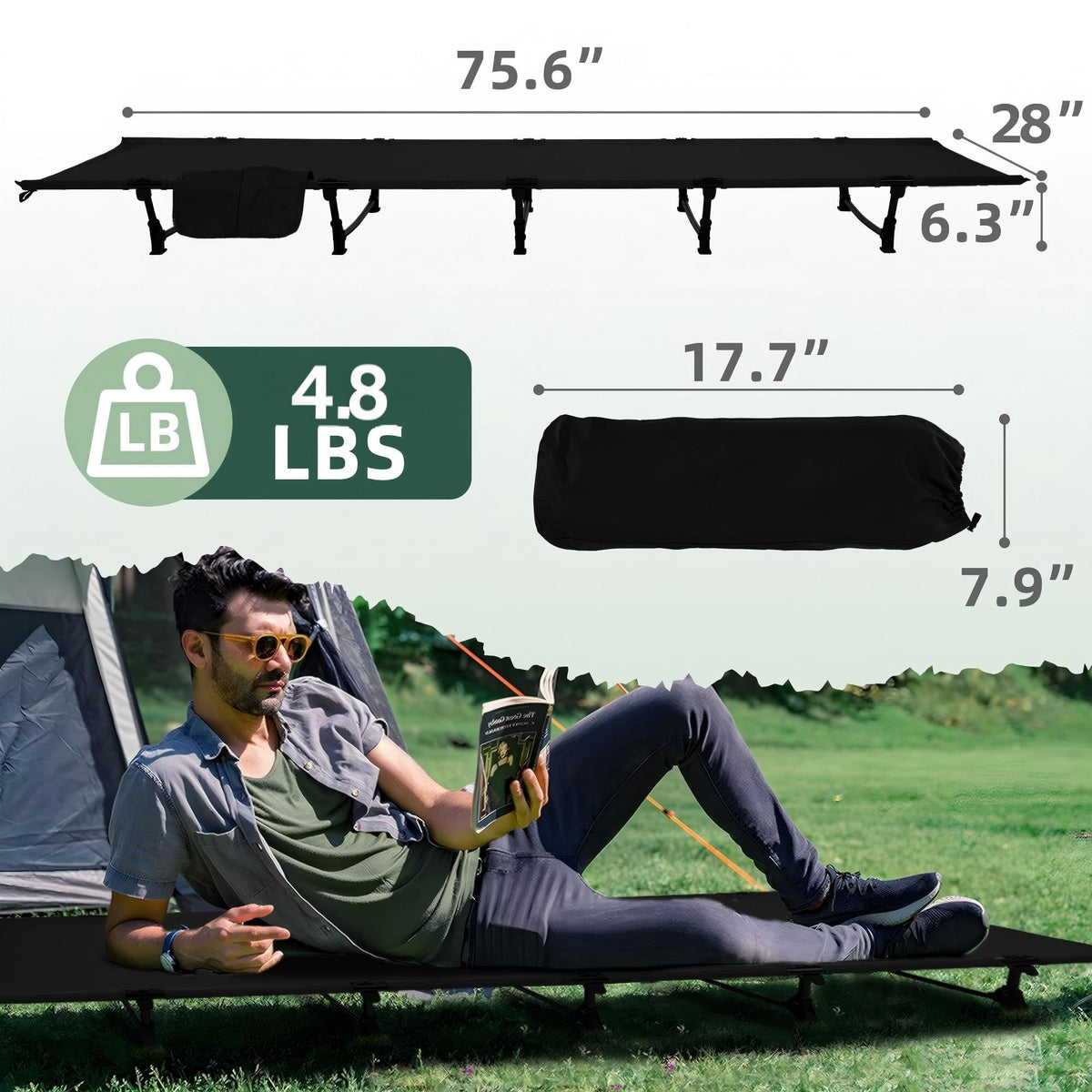 28" Extra Wide Portable Folding Camping Cot V866