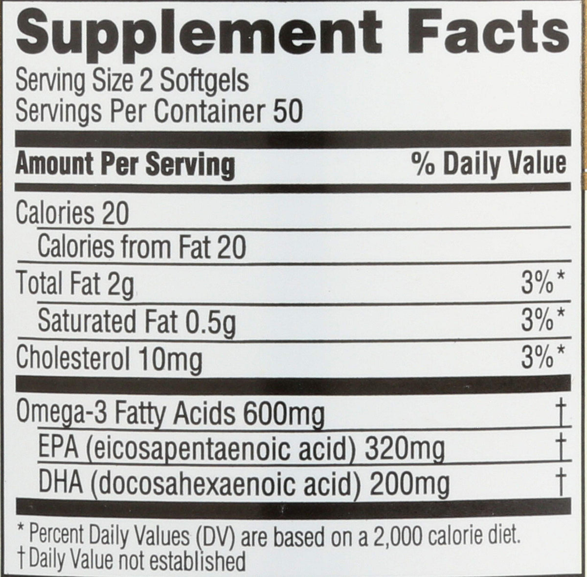Fish Oil Omega-3 1000 mg 100 Count Softgels R533