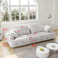 Light Gray Velvet 3 Seat Sofa with Pillow G99486
