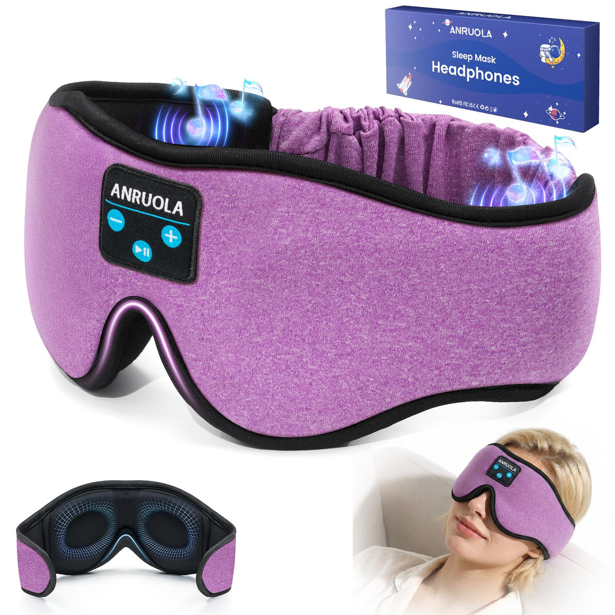 Bluetooth Sleep Mask with Blackout Eye Mask W787