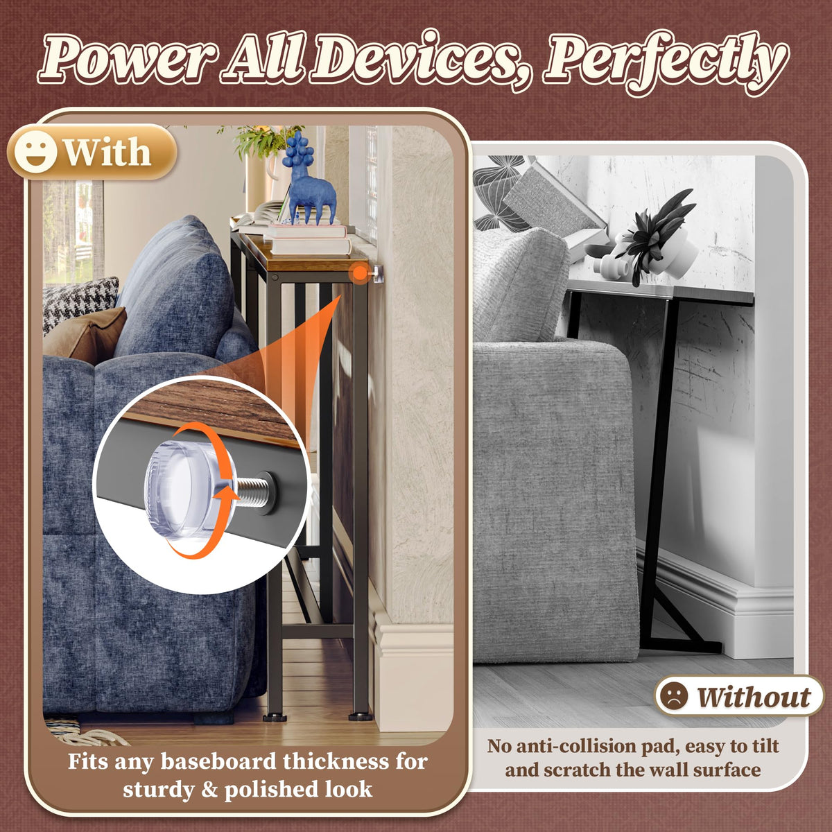 70.8 Inch Console Table with Charging Station V526