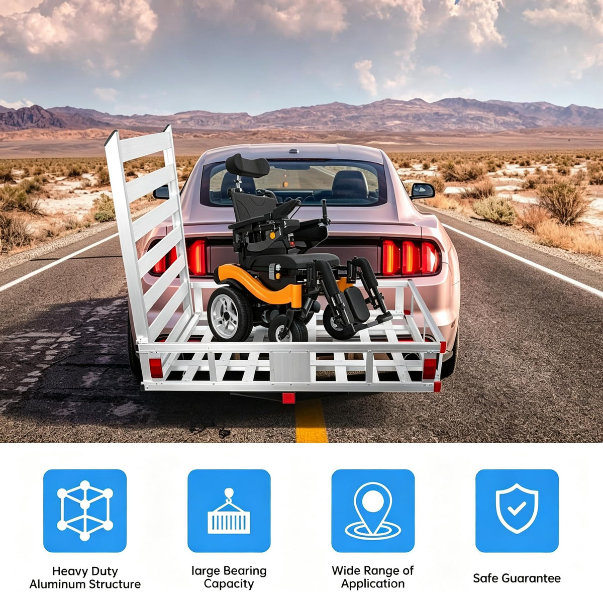 Aluminum Hitch Cargo Carrier with Ramp V897706