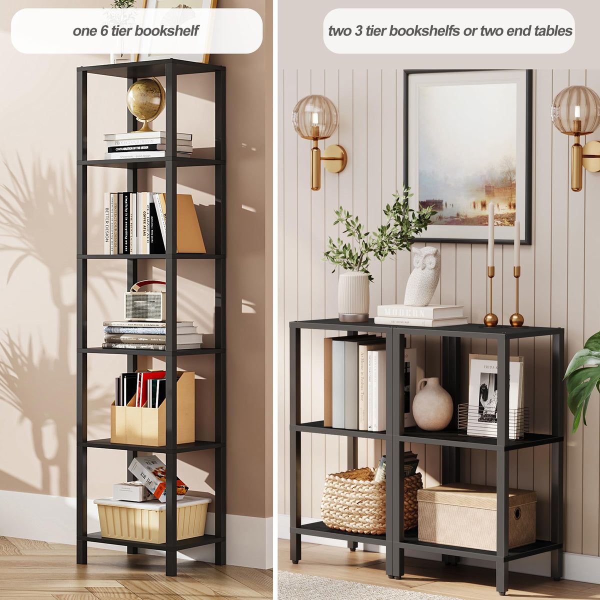 6-Tier Tall Narrow Bookshelf R4393