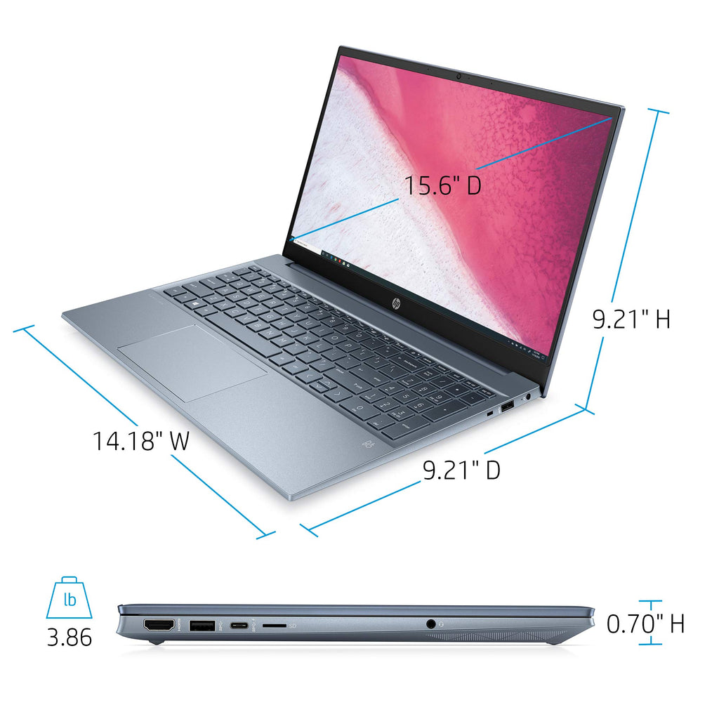 15.6" FHD Laptop AMD Ryzen 5 5500U 8GB 512GB SSD Windows 10 Horizon Blue B9324