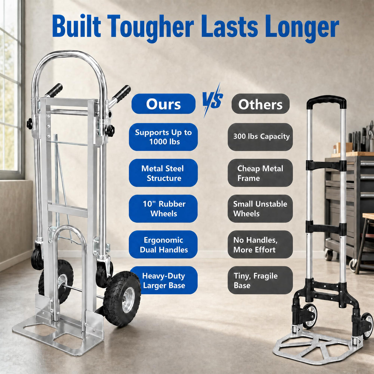 4 in 1 Stainless Steel Folding Hand Truck Dolly C331895