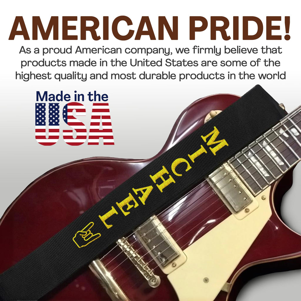 Black 3" Embroidered Guitar Strap E42838