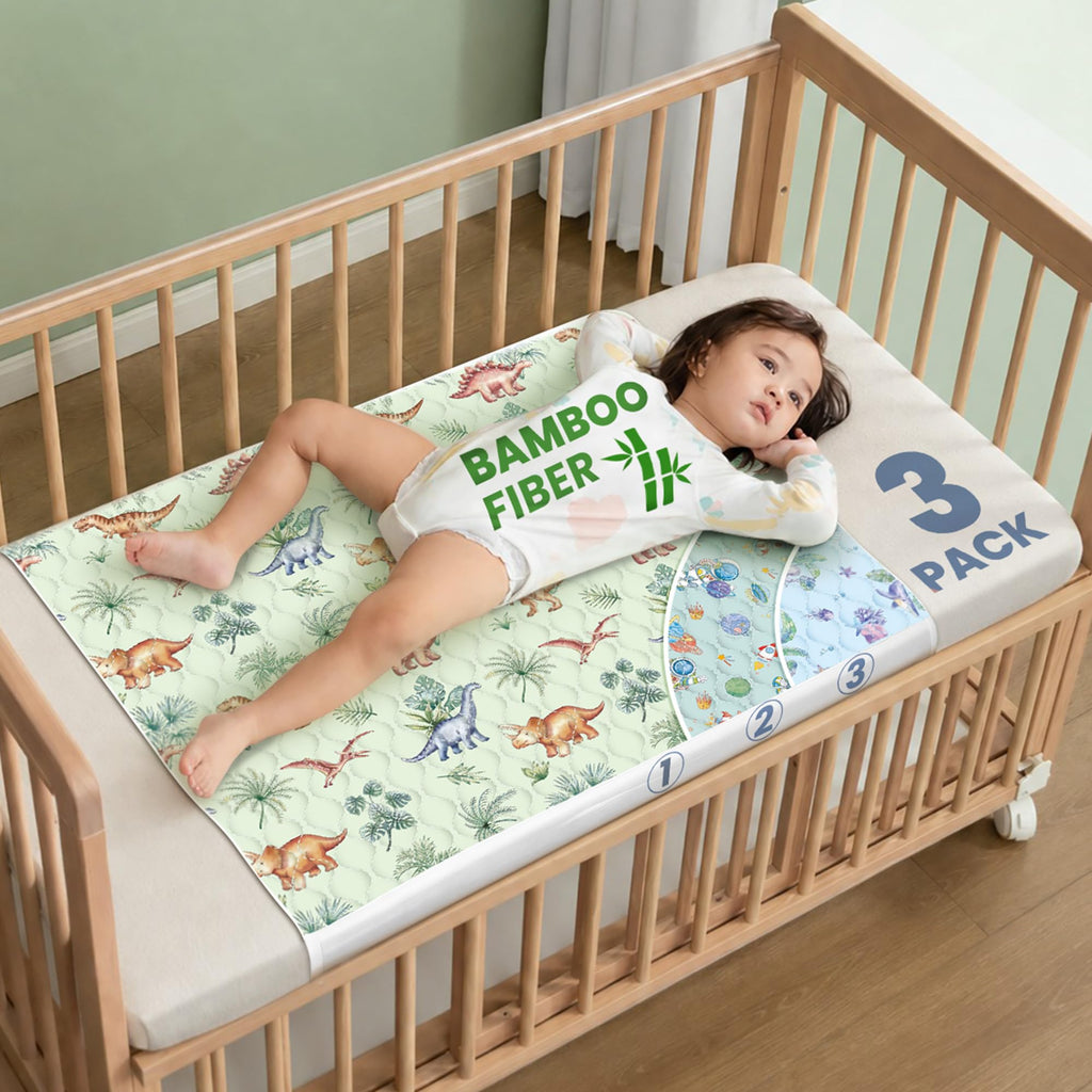 Viscose from Bamboo 3 Pack Waterproof Non-Slip Crib Pee Pads U645