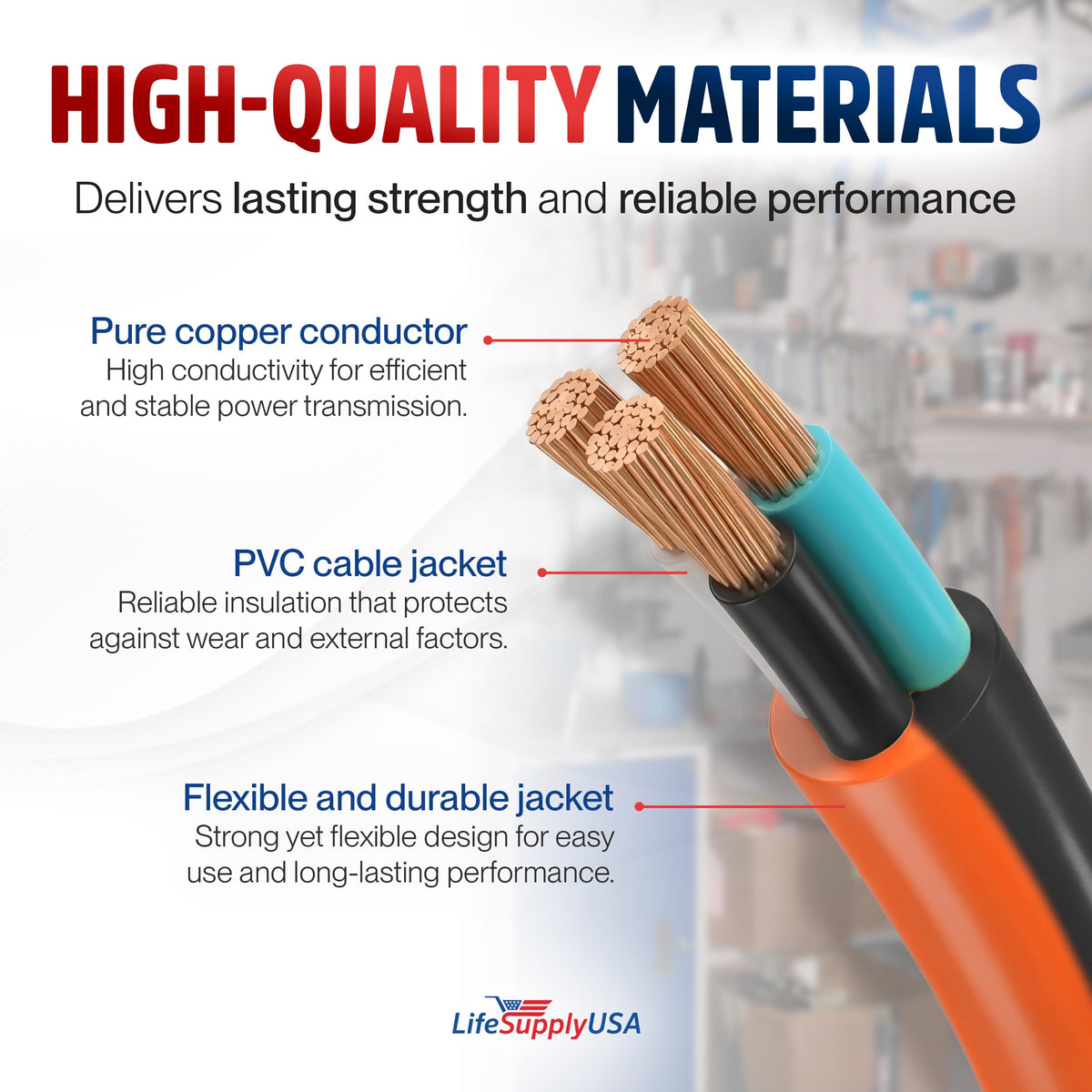 100ft 12/3 Gauge Heavy Duty Extension Cord, Waterproof, 15A 125V, Orange and Black I8557