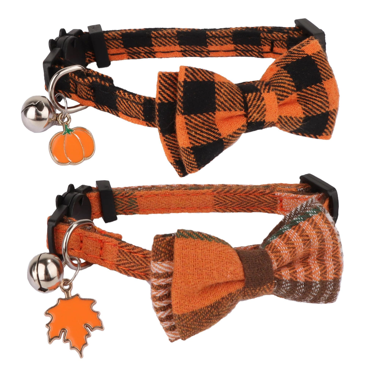 Orange Plaid Cat Collar B79178