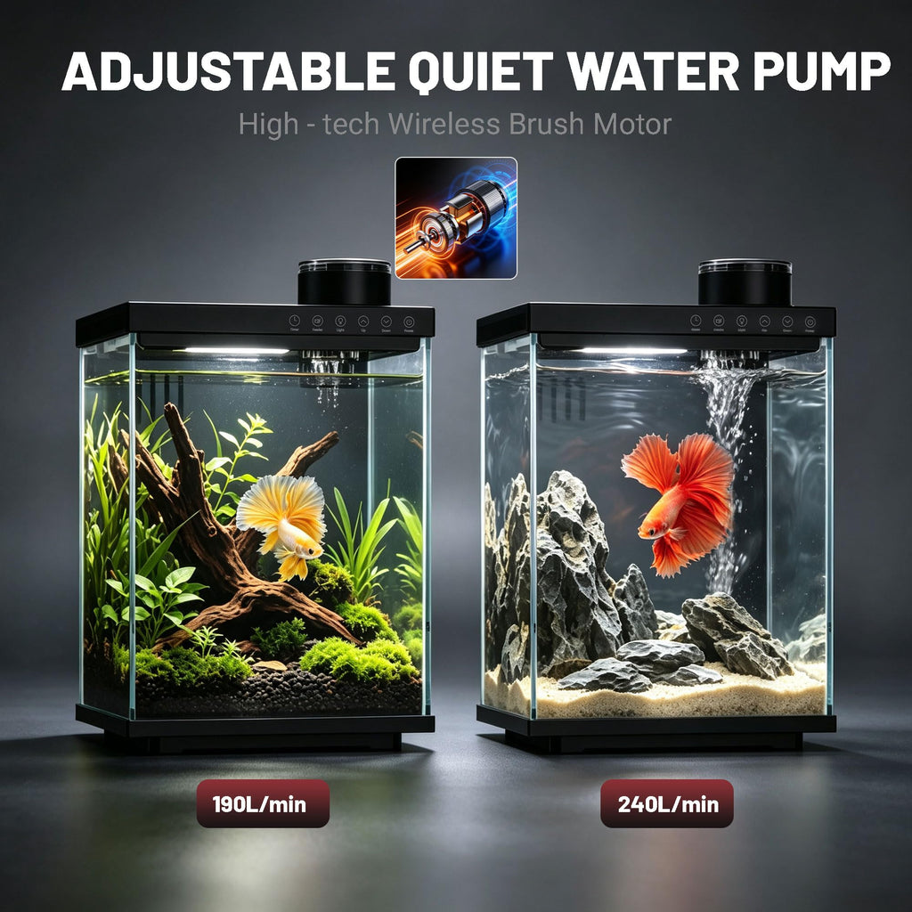 4 Gallon Ultra-Clear Glass Aquarium Kit with Auto Feeder Z9305