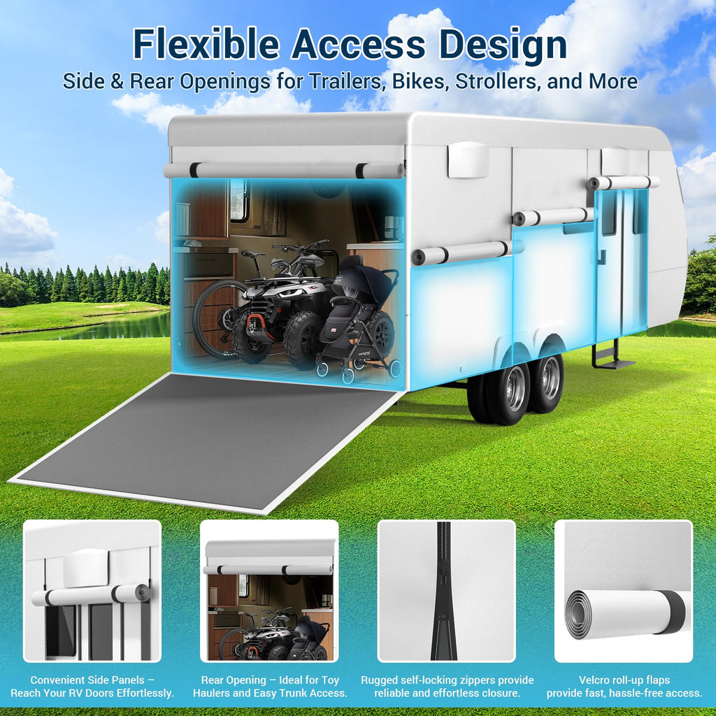 600D Oxford Fabric 22-24ft Travel Trailer Cover J82624