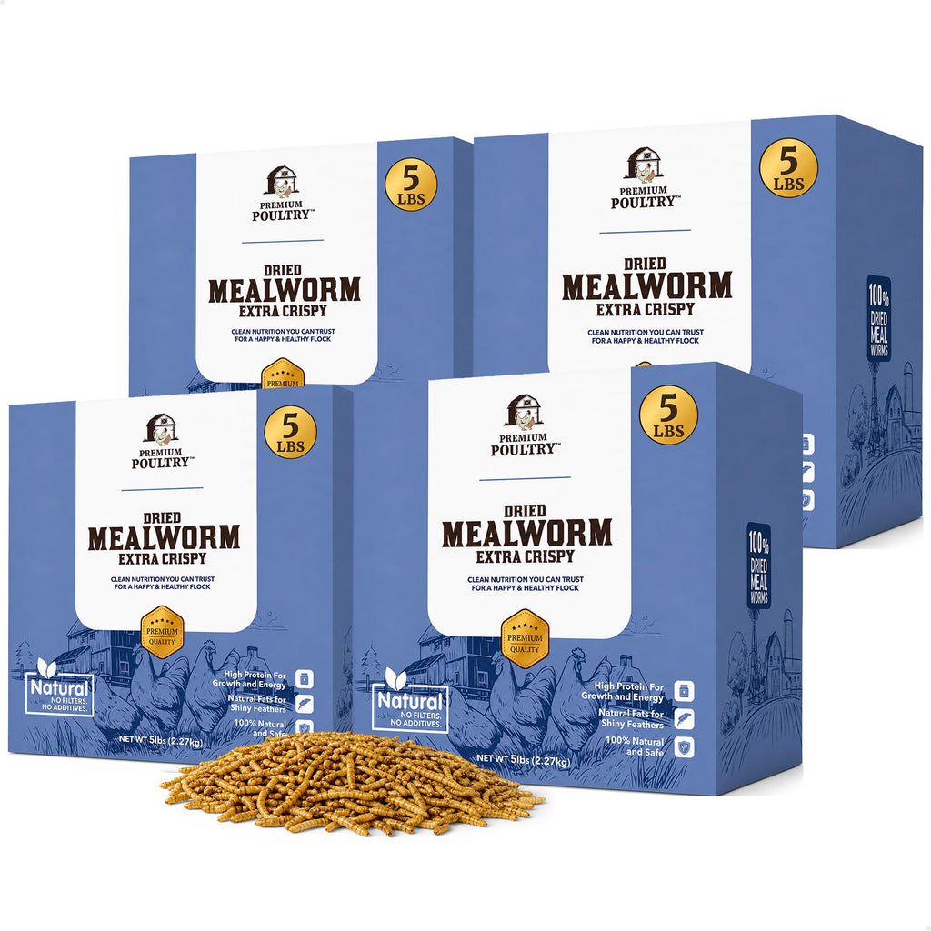 Mealworms for Chickens & Wild Birds, 5lb, 4-Pack K526340