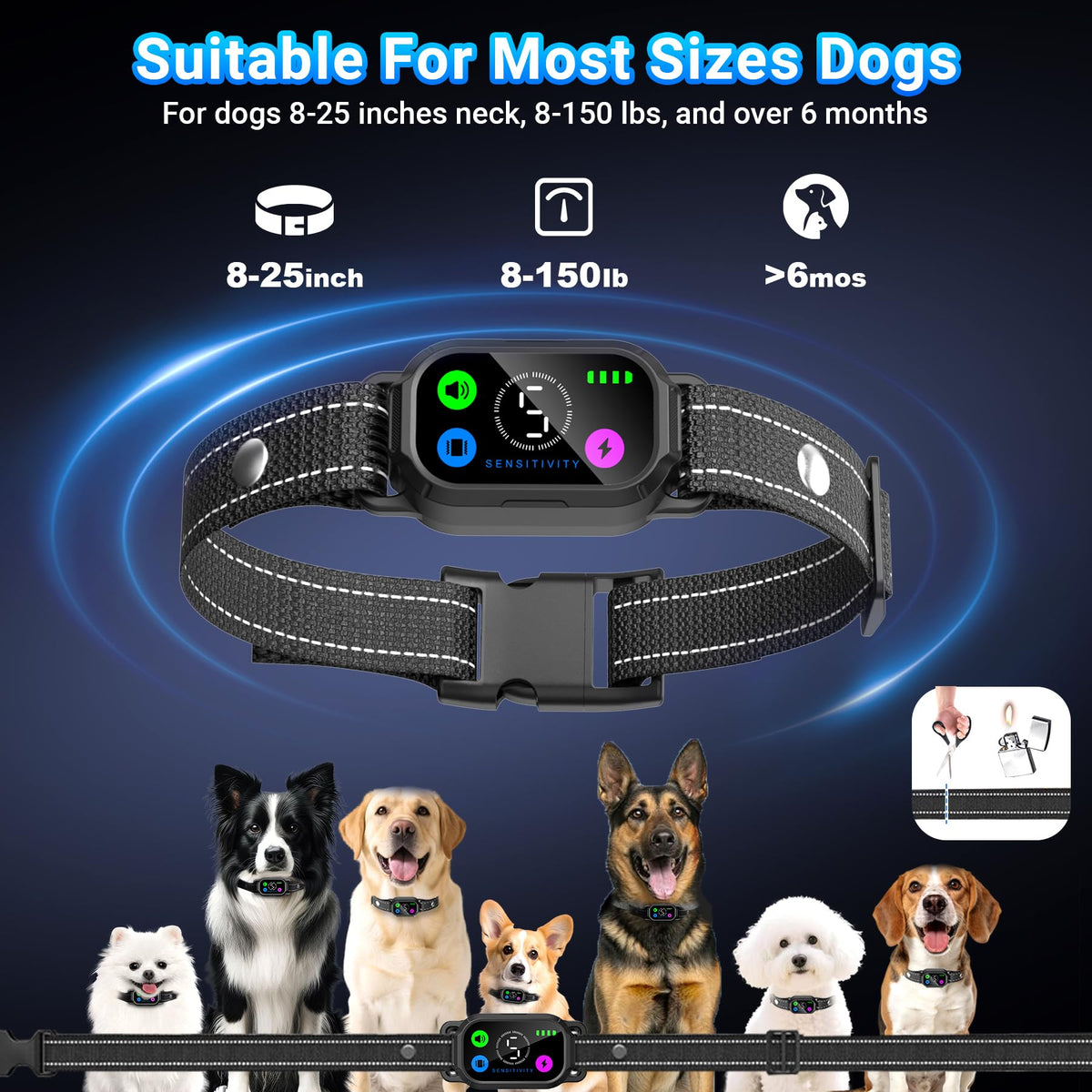 Dog Bark Collar with Remote Control, 2-in-1 Automatic & Manual Training Collar O603255