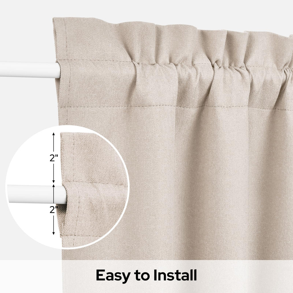 100% Blackout Linen Door Curtains 26x72 Inch B38023