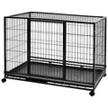 Portable Heavy Duty Stackable Dog Kennel with Tray, Black B89784