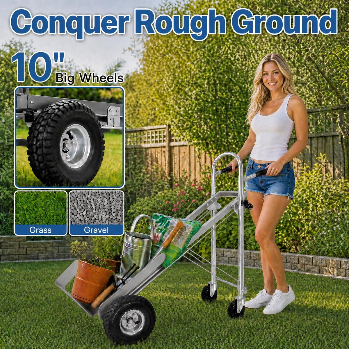 4 in 1 Stainless Steel Folding Hand Truck Dolly C331895
