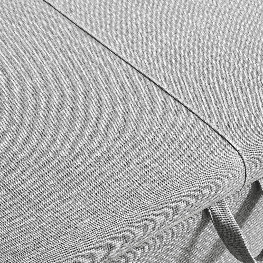 Grey Linen Upholstered Storage Bench with Wood Legs W32715
