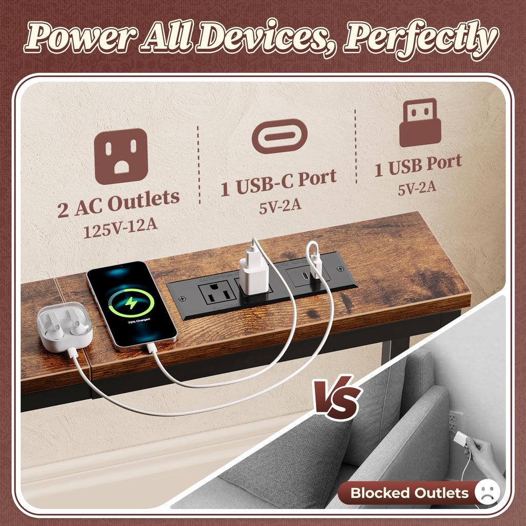70.8 Inch Console Table with Charging Station V526