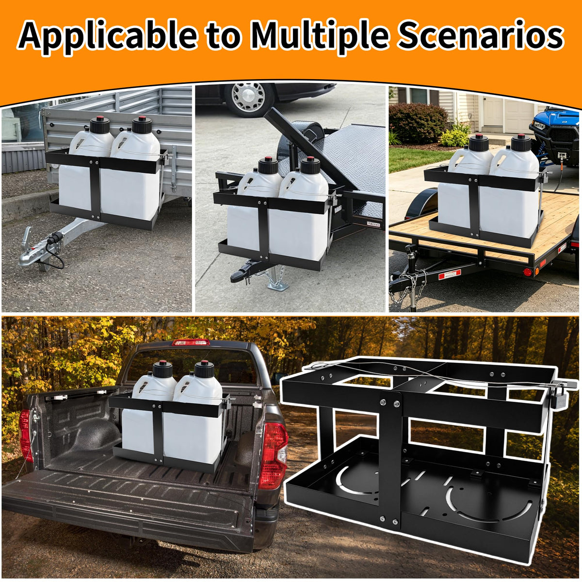 Gas Can Rack with Lock Cable and Rubber Pads C49207